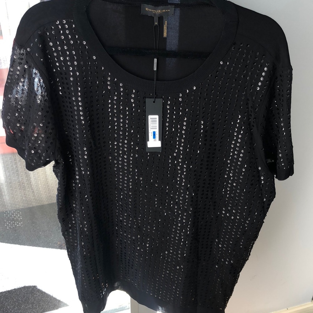 NWT! Donna Karan Dressy Sequin Top